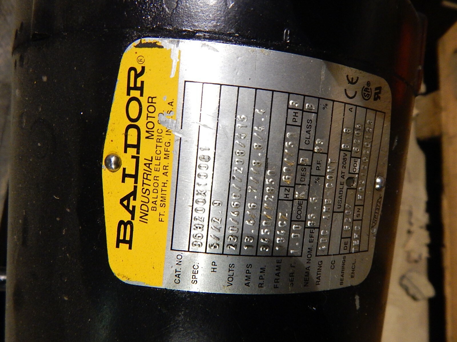 Baldor 36H200X100G1 Industrial Motor Series F MSC4-10-500F5
