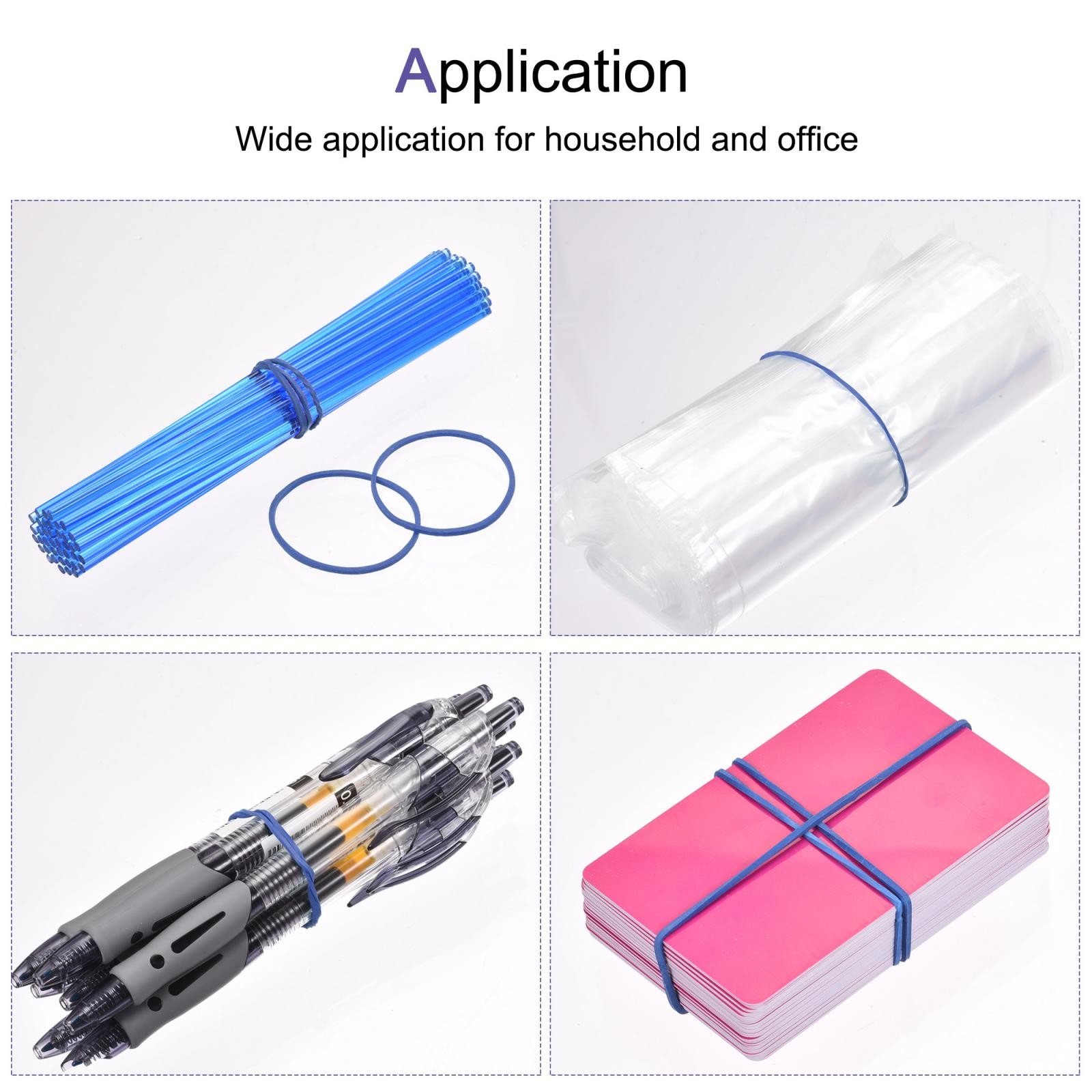 700Pack Blue Rubber Band 1.5inch Dia 0.06inch Thick for Home Office