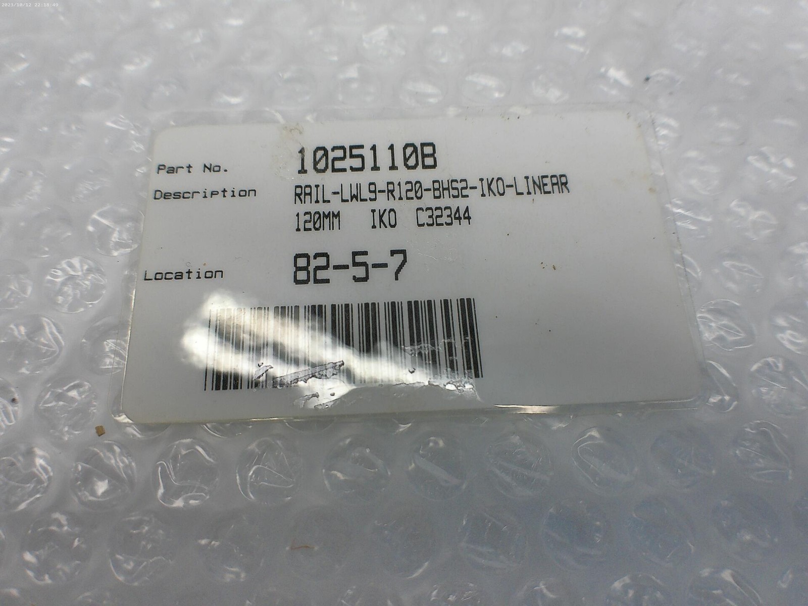 IKO LWL9-R120-BHS2 RAIL (AS PICTURED) NSNP