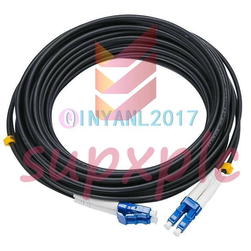Black Armored Fiber Cable Duplex Fiber Optic Patch Cord 150M LC-LC UPC SM 9/125