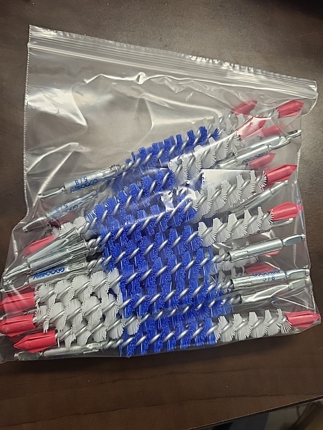 Goodway ENN-062 5/8″ Tube Brush, Nylon, Blue/White, PK 20