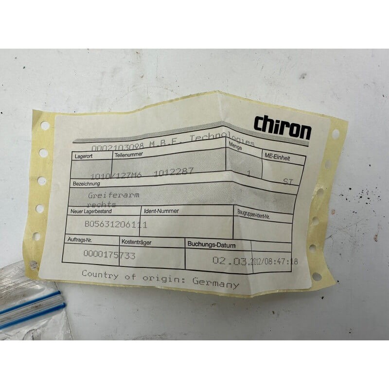 Tongs And Accessories For DZ22 CHIRON Machine 563 120 61 00
