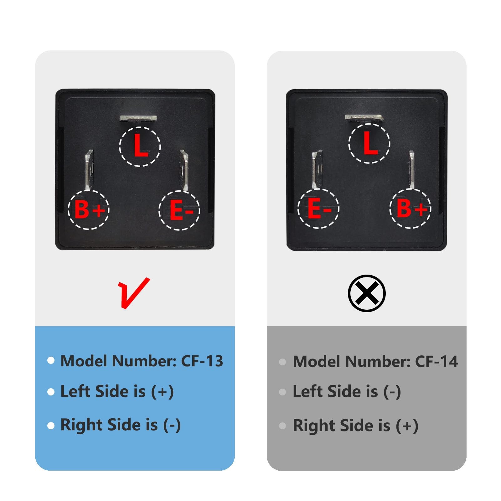 Led Flasher Relay CF13 Set of 2, 3 Pins Adjustable Turn Signal Relay CF13 EP3…