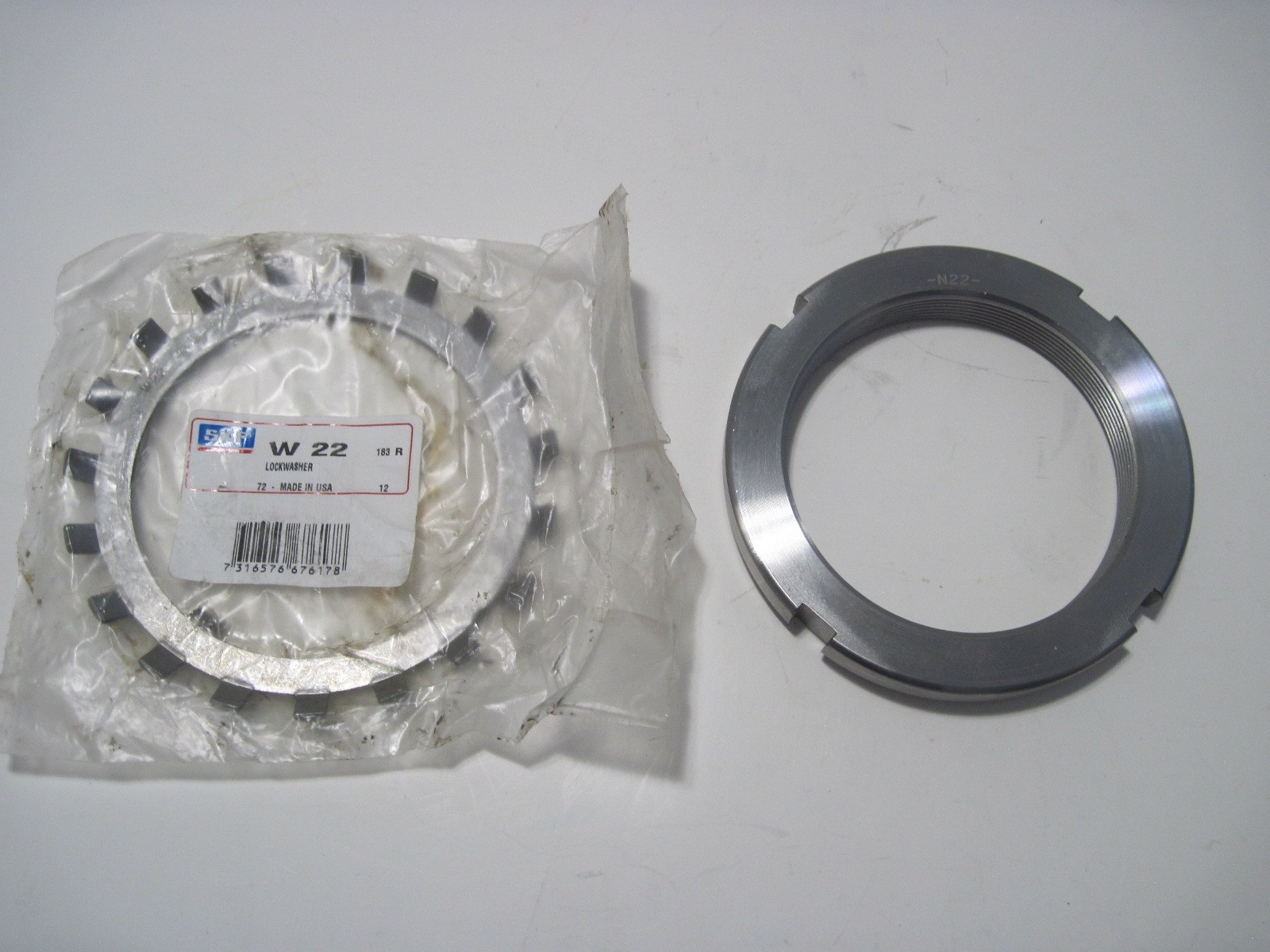 NOS SKF Lock Nut N22 & SKF Lock Washer W22 For Inch Threads 4.325-11 USA