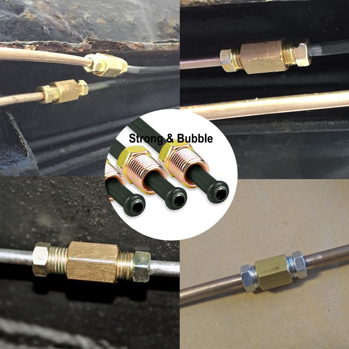 16″ PVF Coated Brake Line Kit – 3/16″ Flexible Tubing with Inverted Bubble Fl…