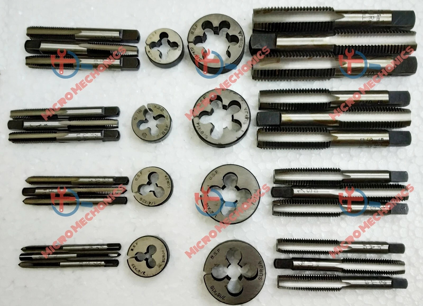 BSF Tap & Die Set 3/16″ TO 3/4″ – 8 SIZES BRITISH STANDARD FINE SET Carbon Steel