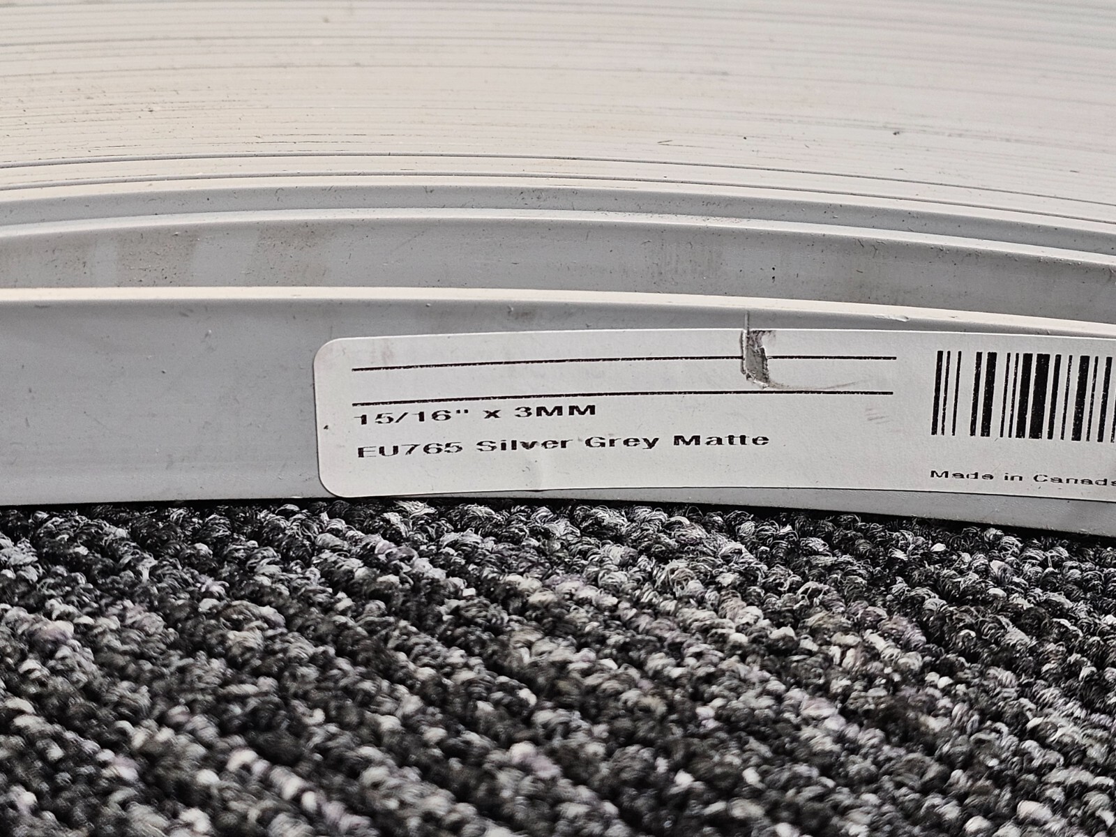 Silver Grey Matte 300′ x 15/16 Width x 3mm Thick EU765 PVC Edge Banding