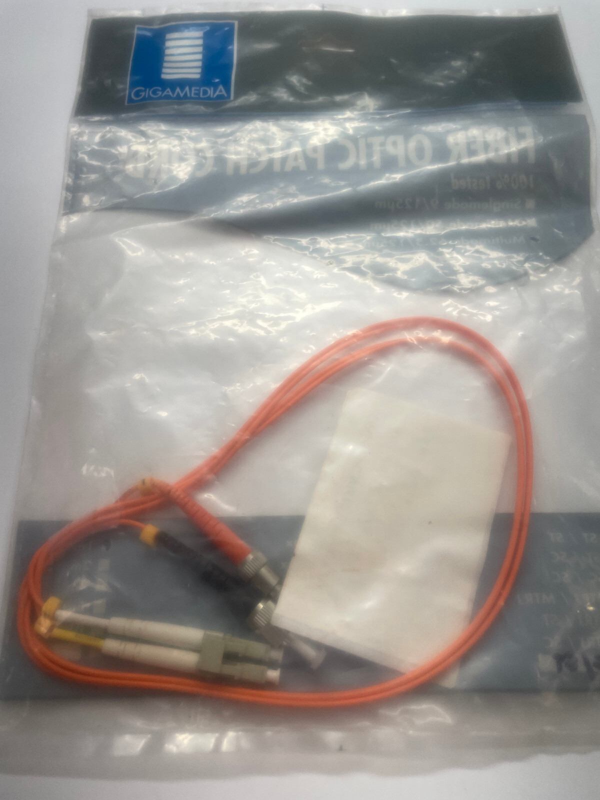Gigamedia Multimode Fiber Optic Patch Cord DX62.5MIC LC/ST 1M