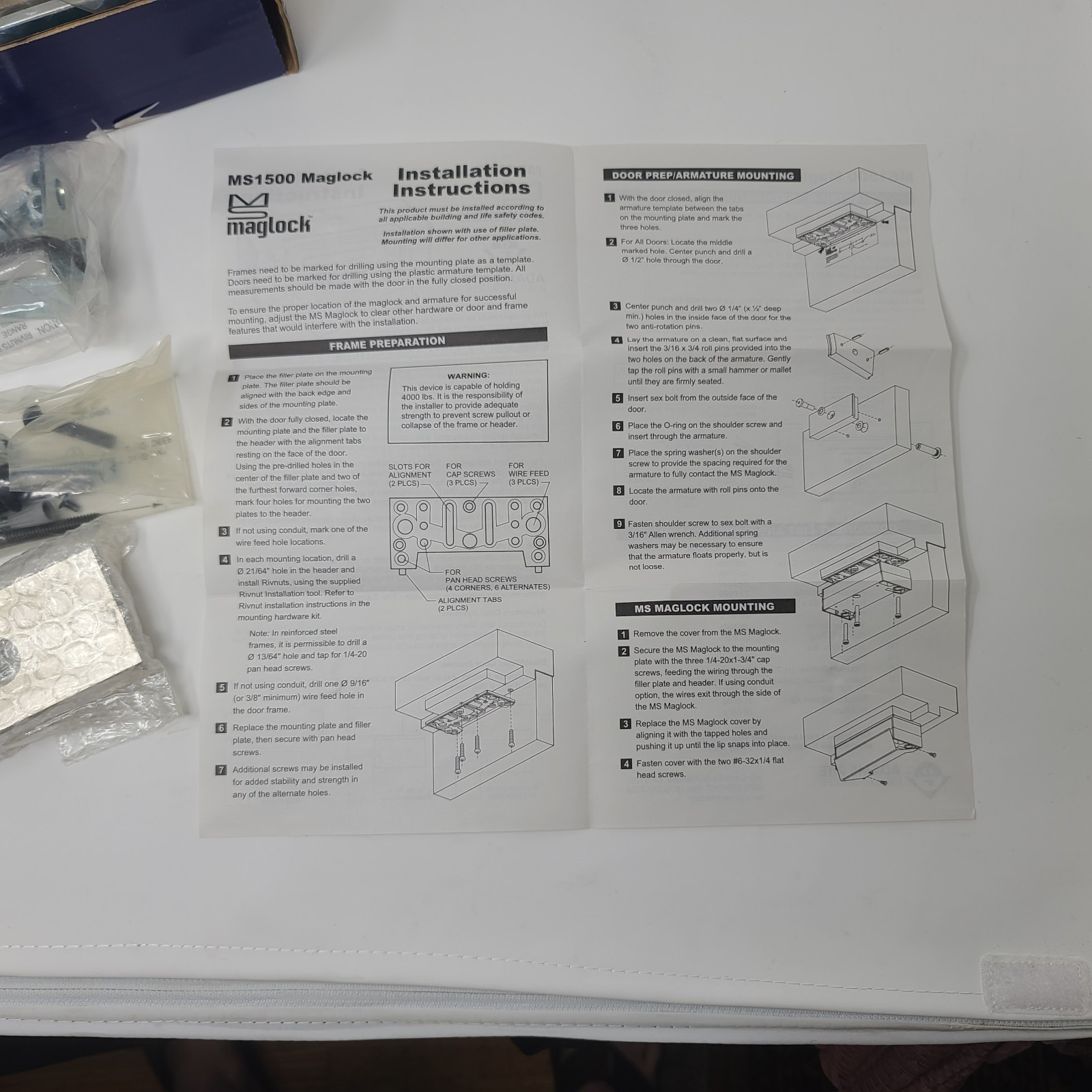 Adams Rite MS MagLock MS1500-630 ELECTRO-MAGNETIC LOCK