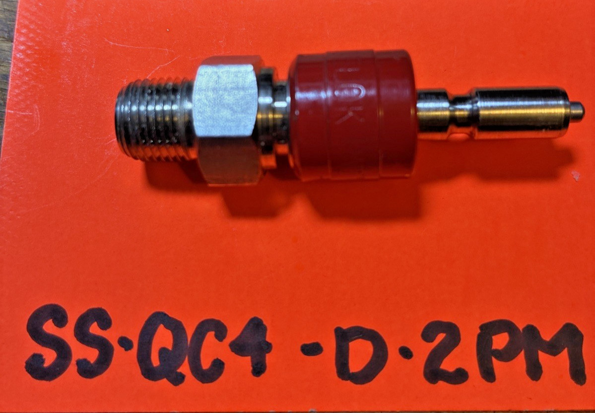 SS-QC4-D-2PM SS QC STEM W /VALVE (DESO) , 1/8” MPT