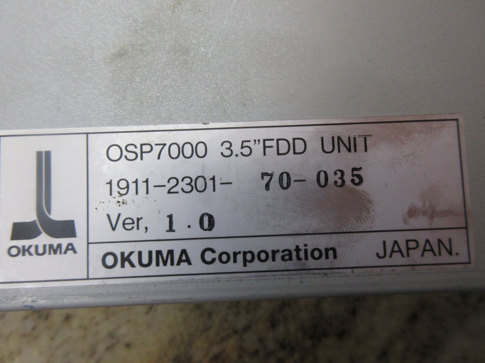 OKUMA OSP7000 3.5″ FDD UNIT 1911-2301-70-035 702D-6037D 7634-60025 MX-45VAE CNC