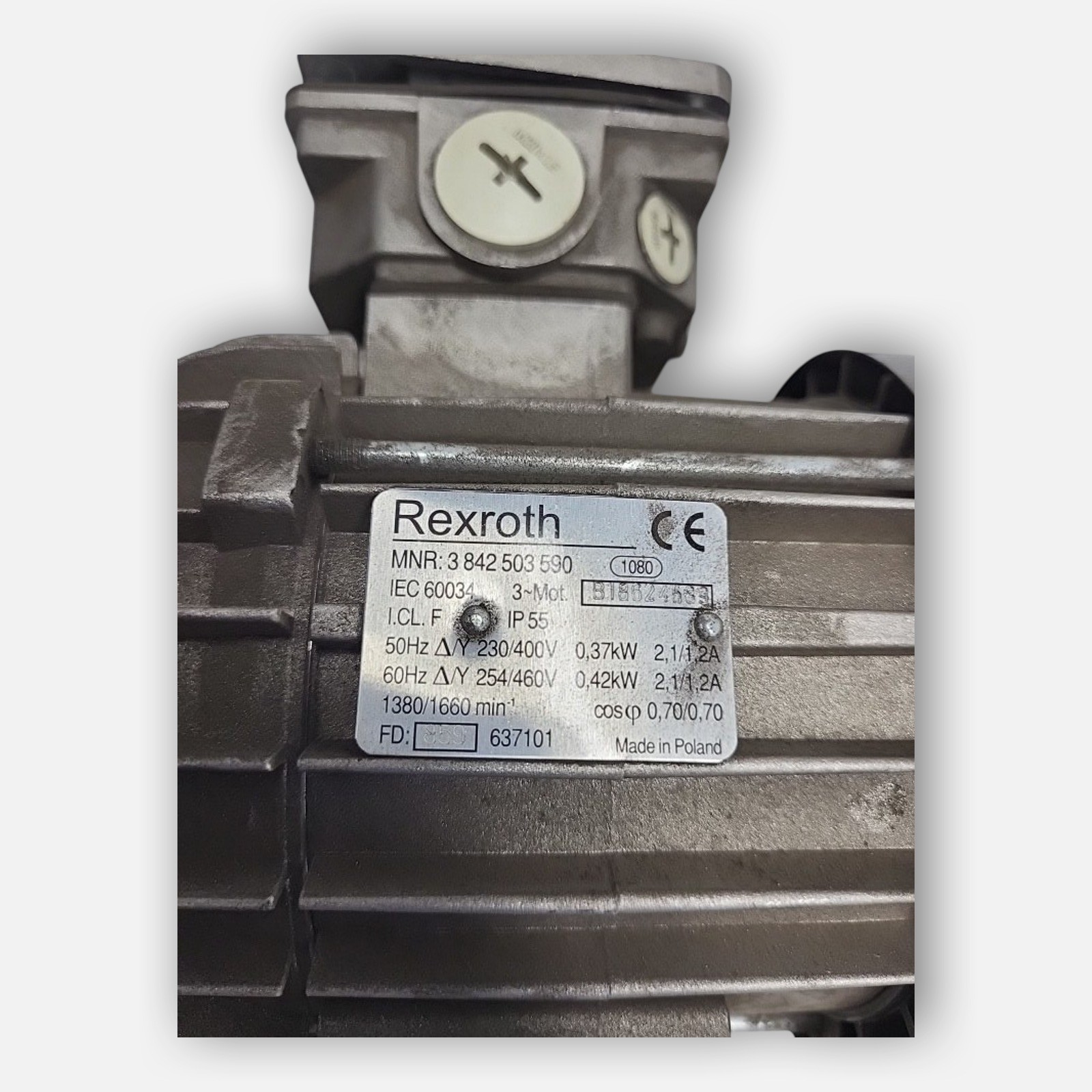 NEW REXROTH 9 842 503 590 MOTOR B18624589 230/400V, 2.1/1.2A, 0.37KW