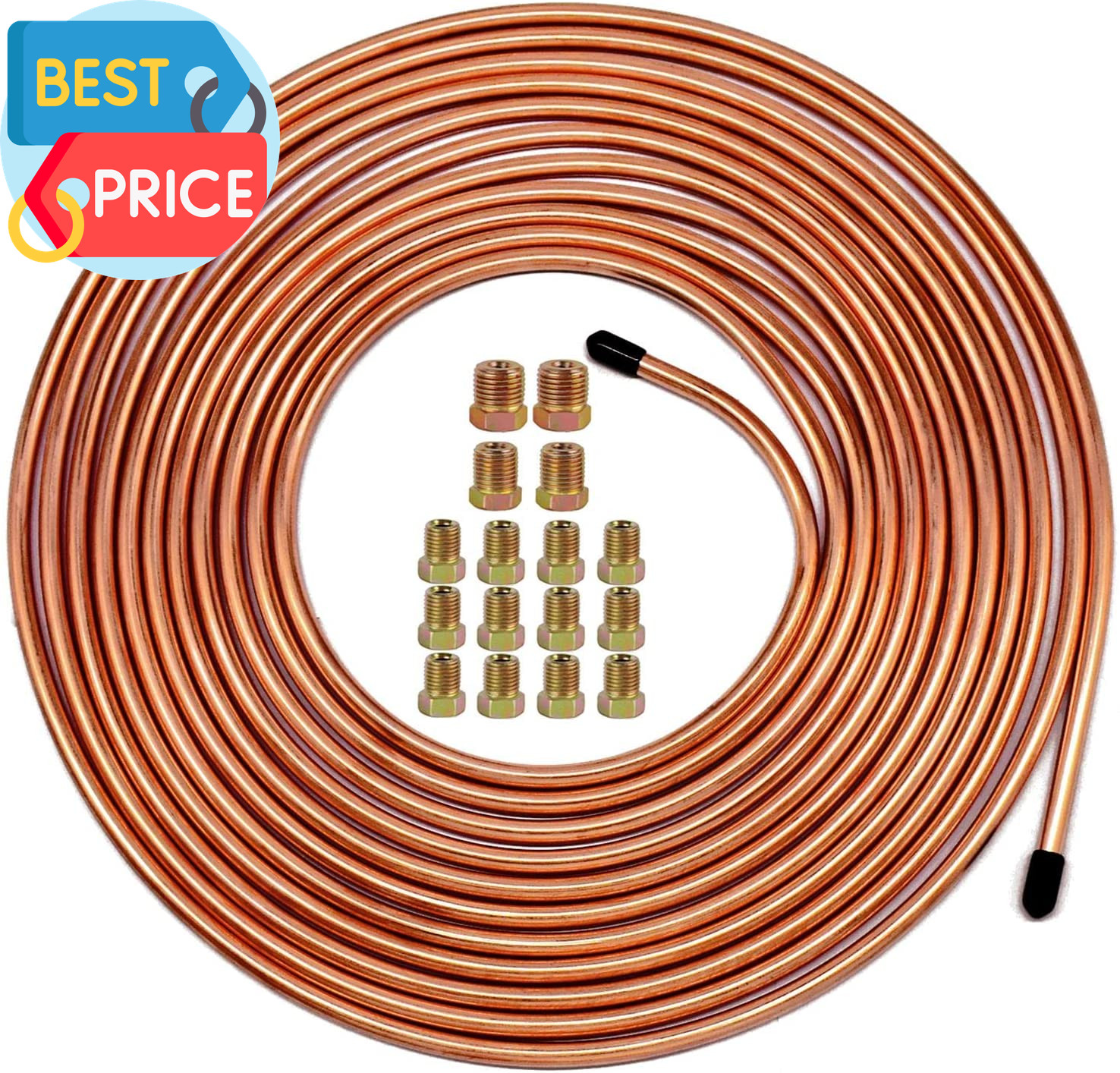 1/4 Brake Line, Upgraded 25 Ft. of 1/4 Flexible Copper Coated Brake Line Tube Ro