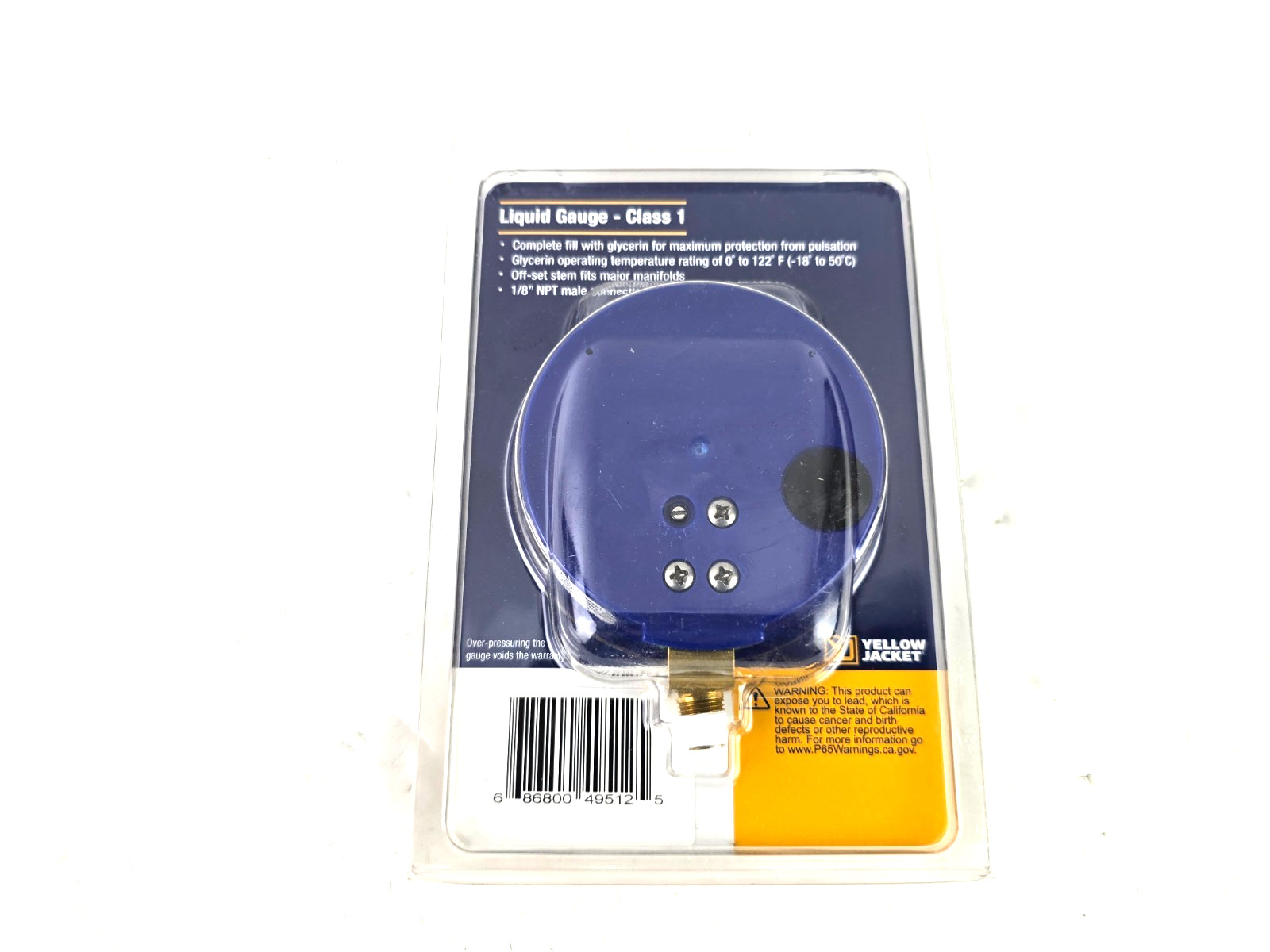 Yellow Jacket BLUE 49512 3-1/2″ LO-SIDE LIQUID-FILLED Manifold Gauge
