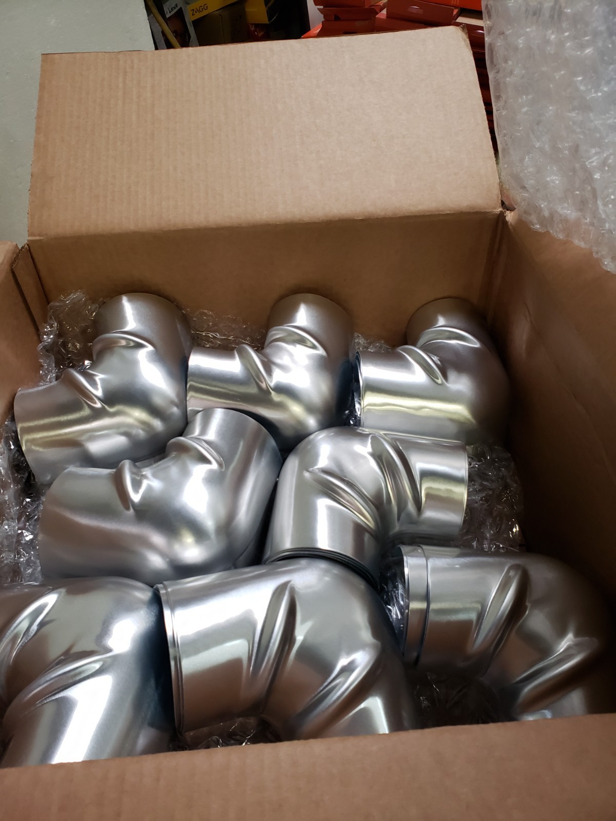 Box of 50 – Johns Manville Aluminum Elbow Covers 1/2 x 1-1/2 And 3/4 x 1-1/2