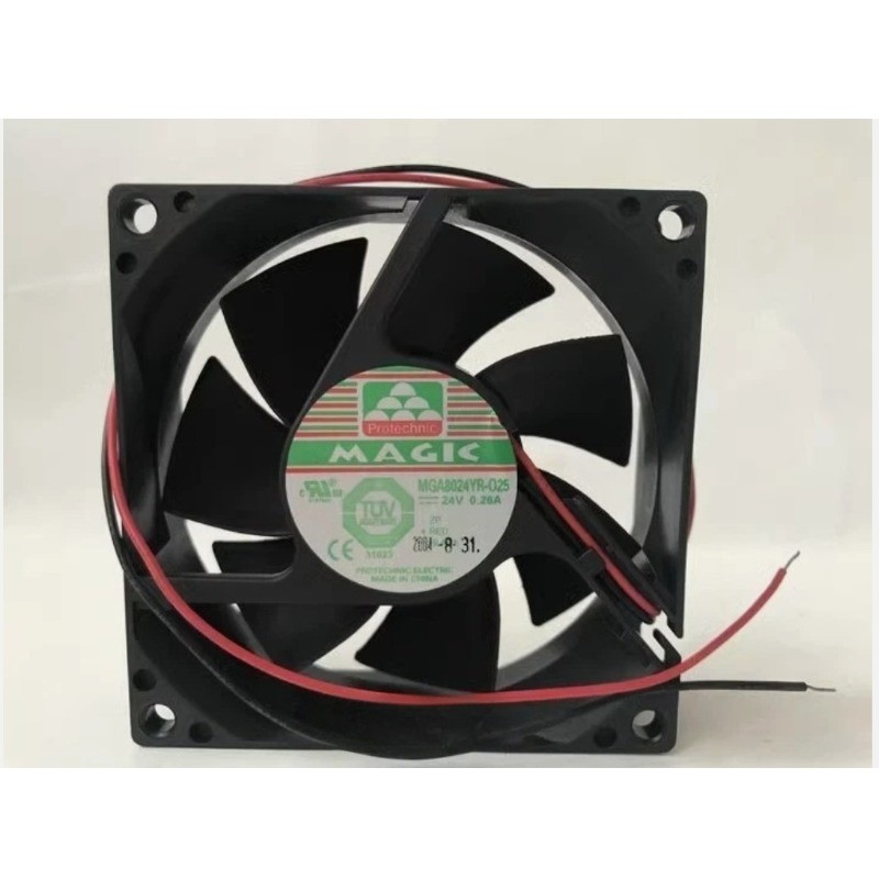 MAGIC 8025 MGA8024YR-025 DC24V 0.26A 8CM 2-wire Inverter Cooling Fan