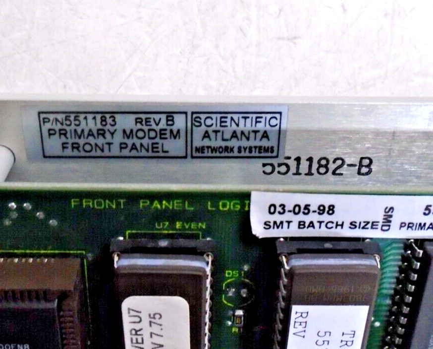 Scientific Atlanta Primary Modem Front Panel Logic Assy | 551760 | 551183 Rev B