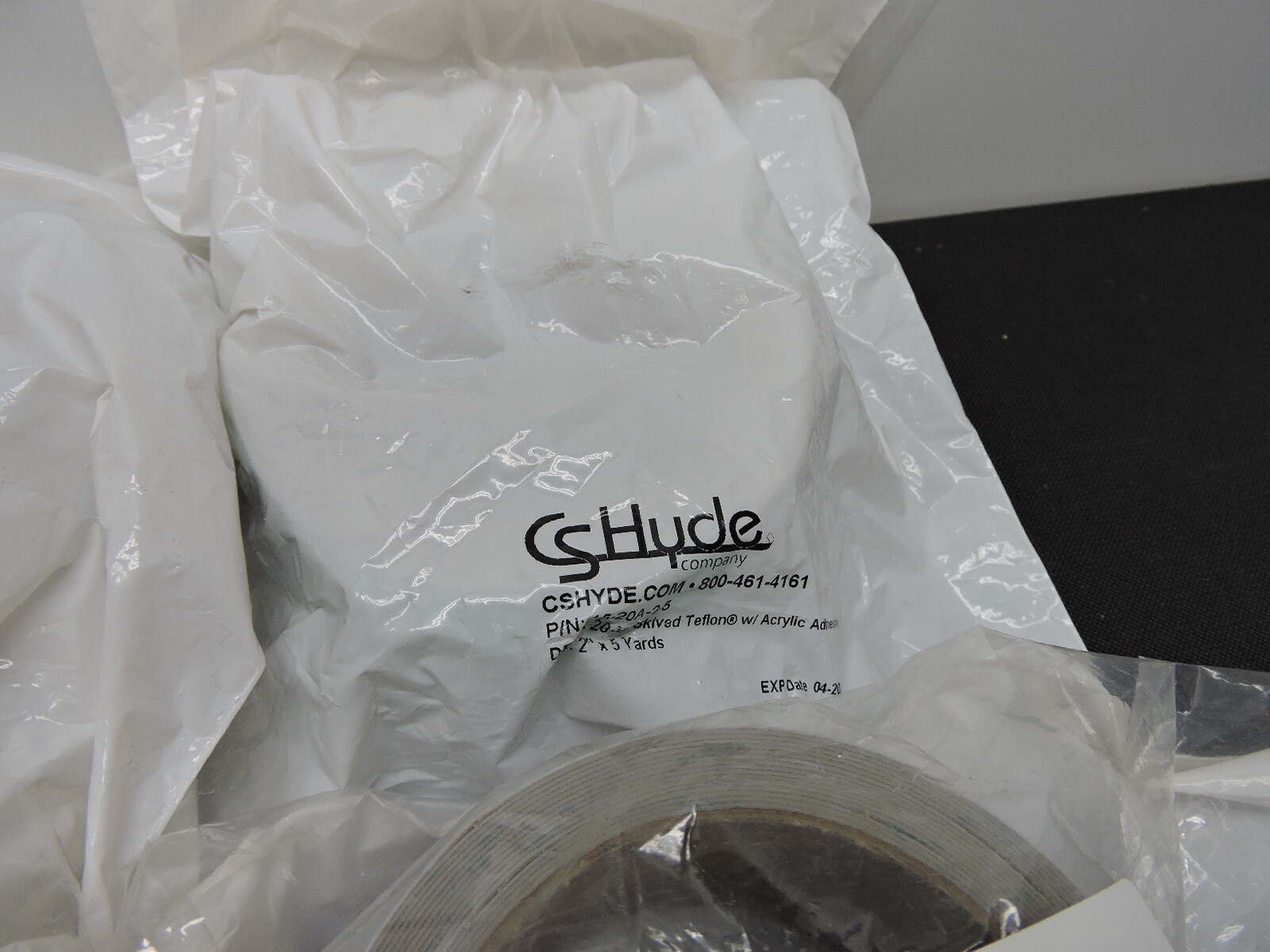 (4) – CS Hyde 15-20A-2-5 20 Mil Skived Teflon w/ Acrylic Adhesive (2″ x 5 Yards)
