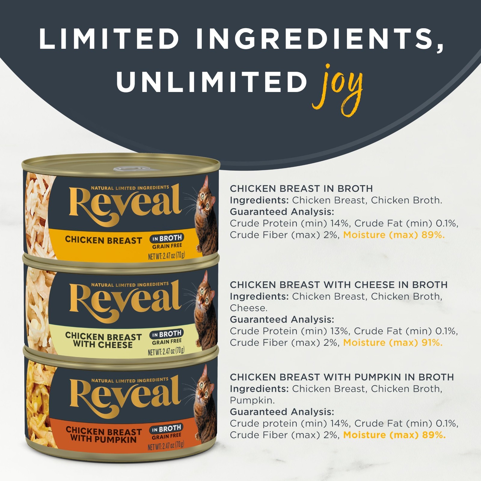 3 PACK Reveal Chicken Variety Pack Wet Cat Food in Broth 12-ct, 3-Flavor