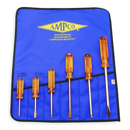 Ampco Safety Tools M-39 Nonspark Screwdriver Set,Slotted/Phllps,6 Pcs