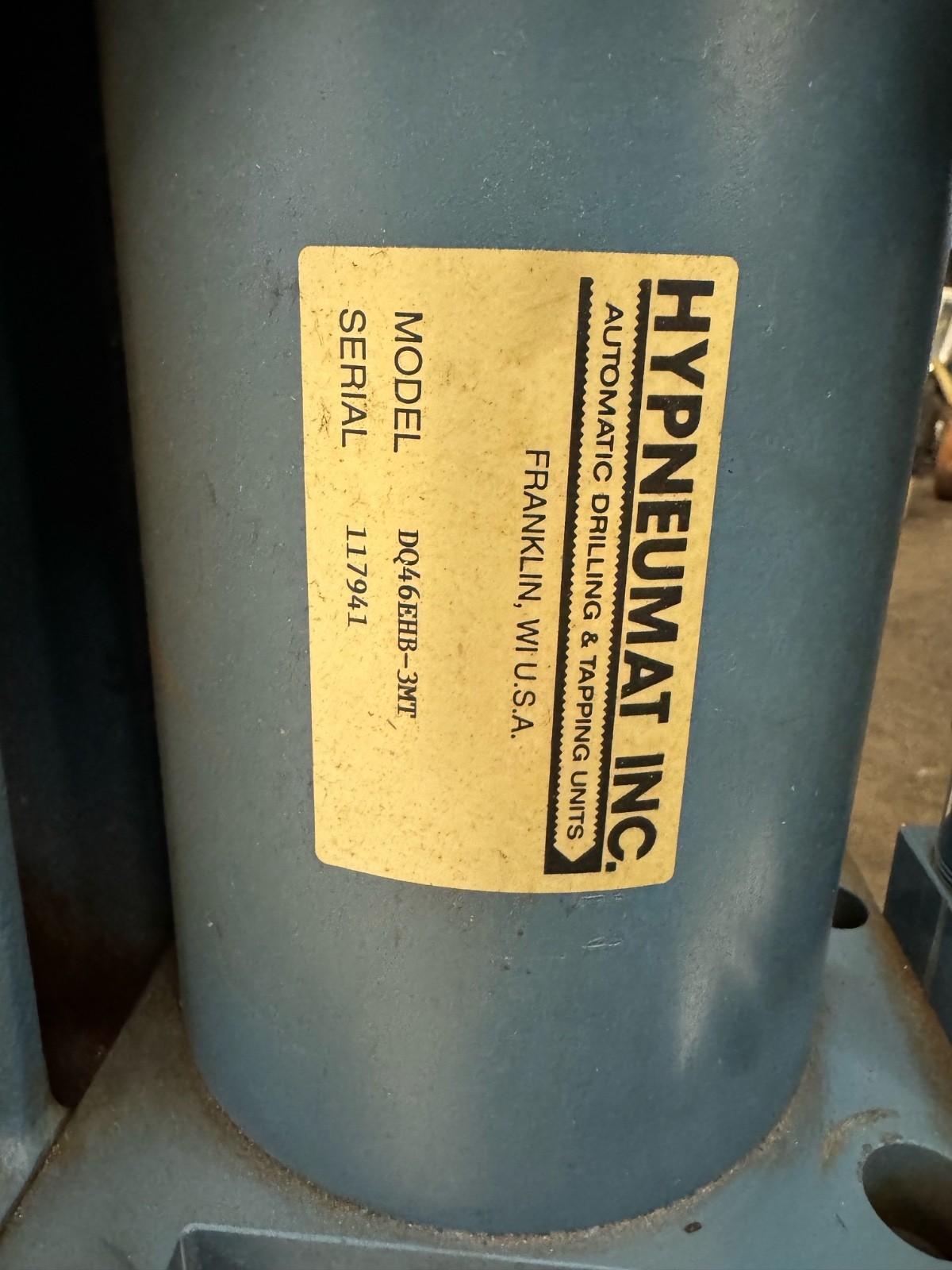 NEW HYPNEUMAT DQ46EHB-3MT AUTOMATIC PNEUMATIC TAPPING & DRILLING HEAD