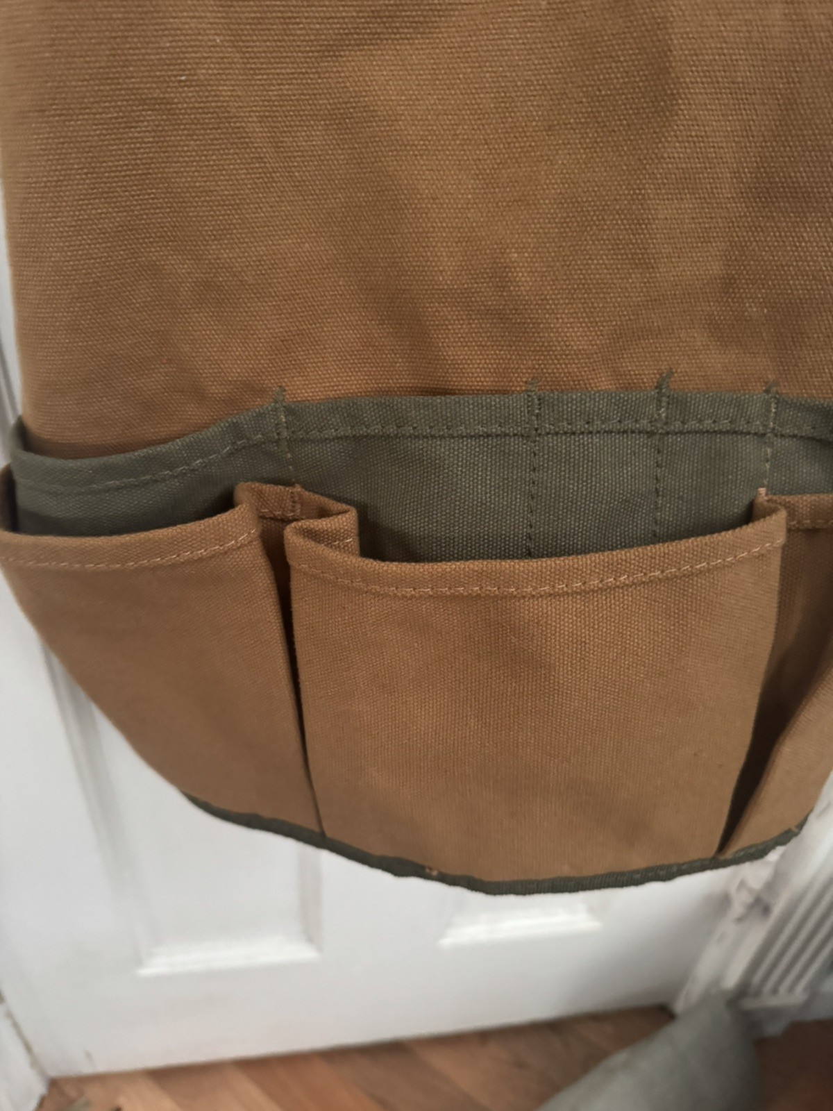 Bucket Boss Waist Apron 16 Pocket, Brown/Green, Canvas 23” length, 24”across