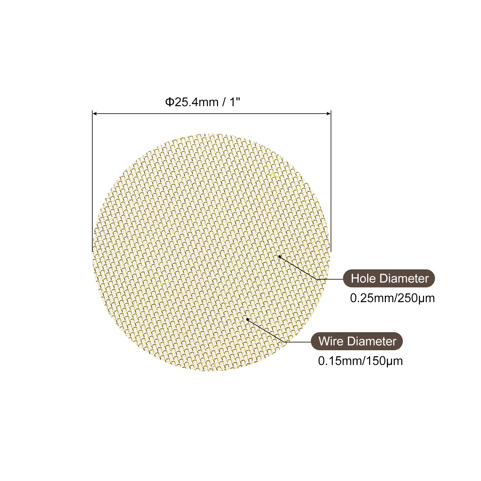 80Pack Pipe Screen Brass Screens 1 Inch 25.4mm Diameter for Pipe Filter
