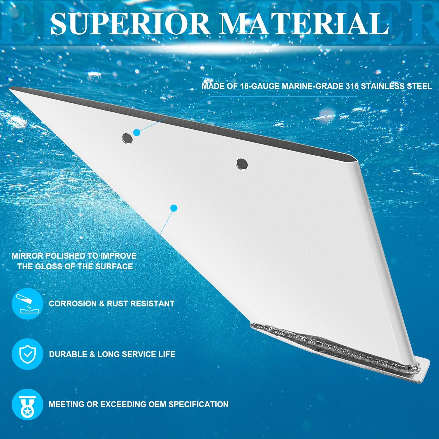 27031 Stainless Steel Skeg Guard Fix Damaged Skeg Fits for Mercury Mercruiser Al