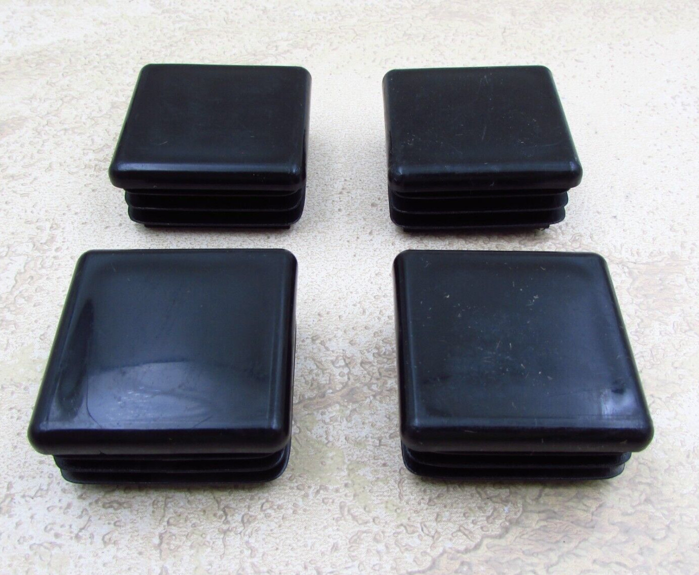 QTY 4 Black 1-1/2″, 1.5″, 14-18 Gauge Square Tube End Cap Plastic Insert Plugs