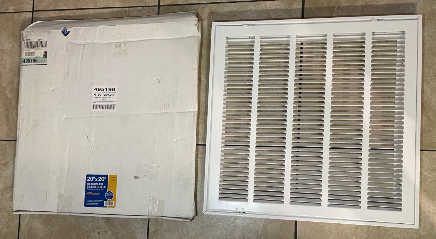 Truaire H190 20X20 1-Way Return Air Filter Grille, 20″W x 20″H x 1-3/4″Thk