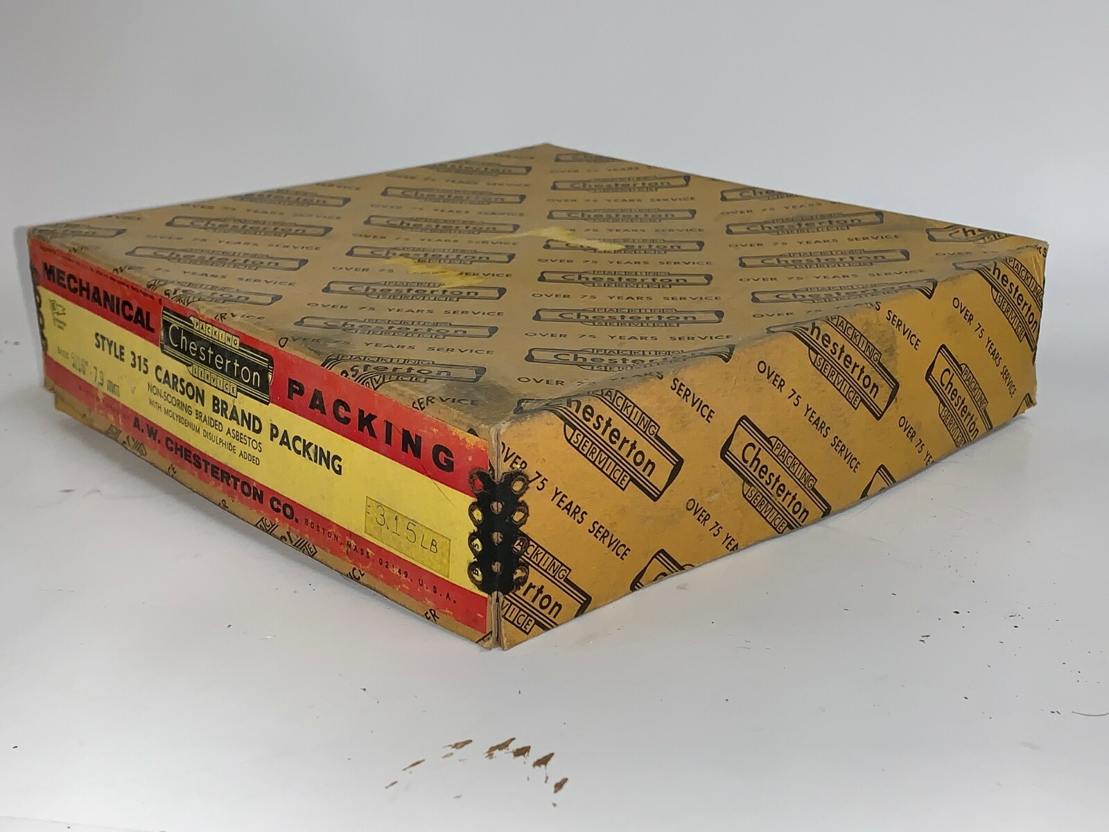 CHESTERTON MECHANICAL PACKING STYLE 315 CARSON BRAND PACKING 5/16″ 7.9mm 3LB BOX