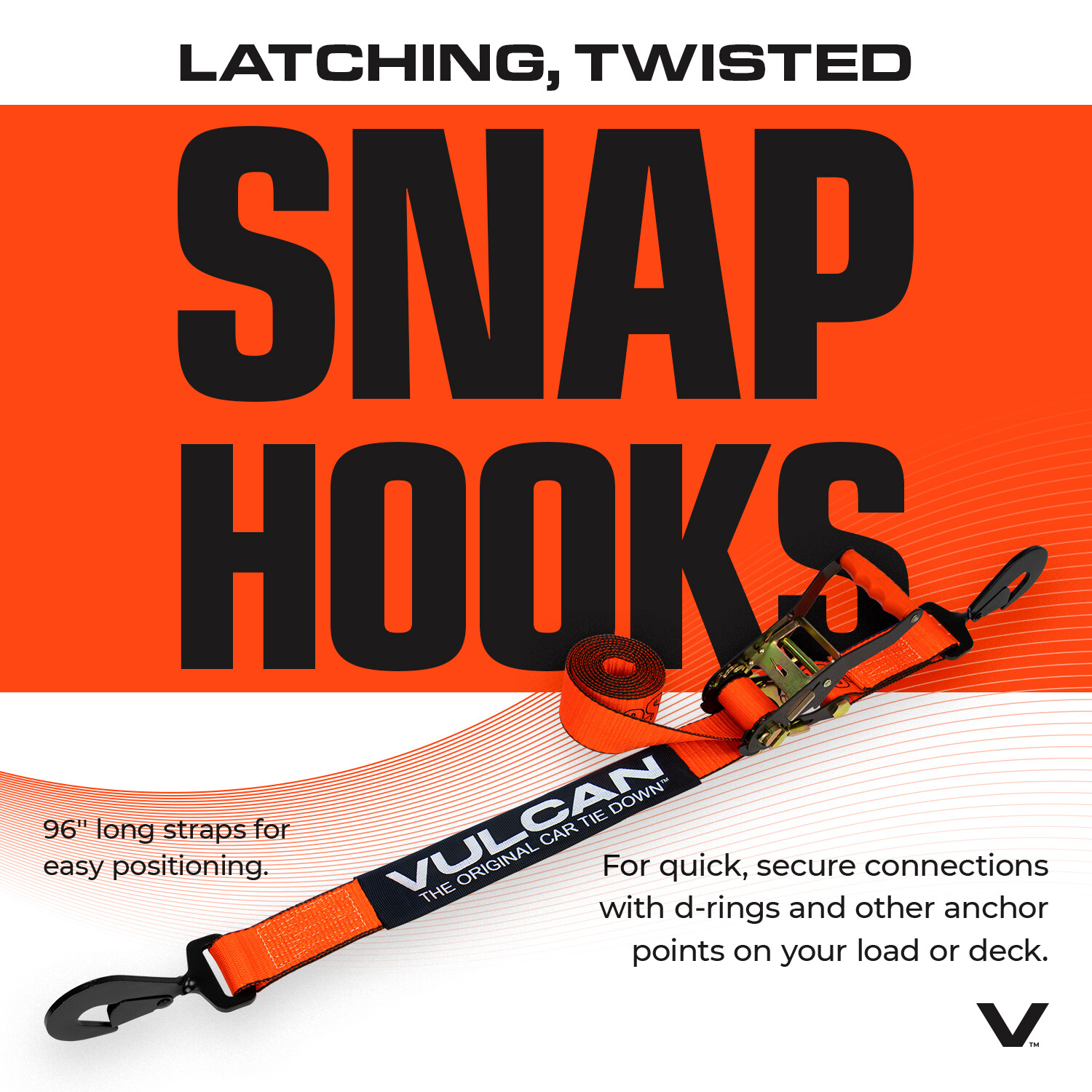 VULCAN PROSeries Orange Axle & Ratchet Strap Tie Down Kit