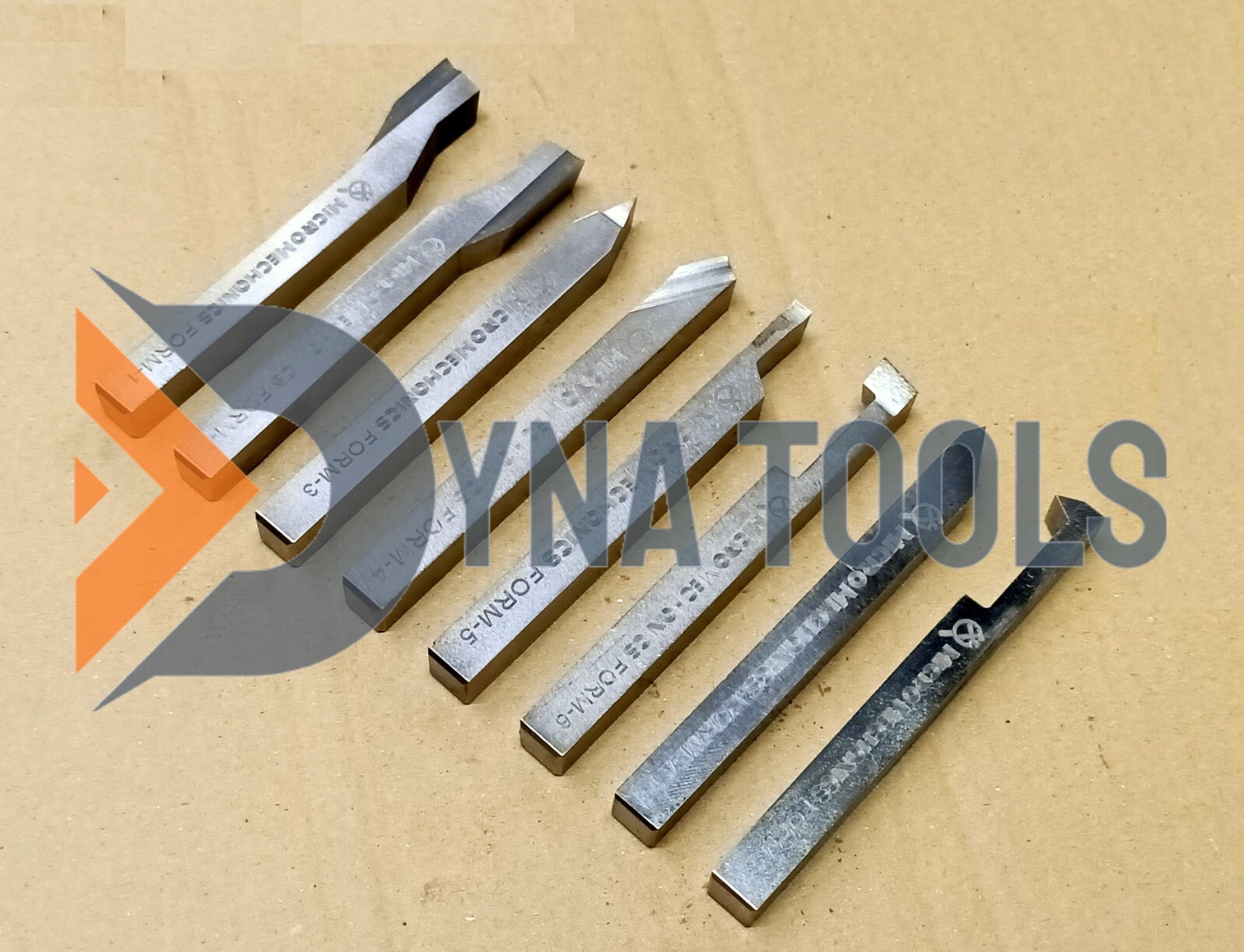 10mm x 100mm HSS Lathe Form Tools Set Of 8 Pieces Square Shank Pre-Formed Tools