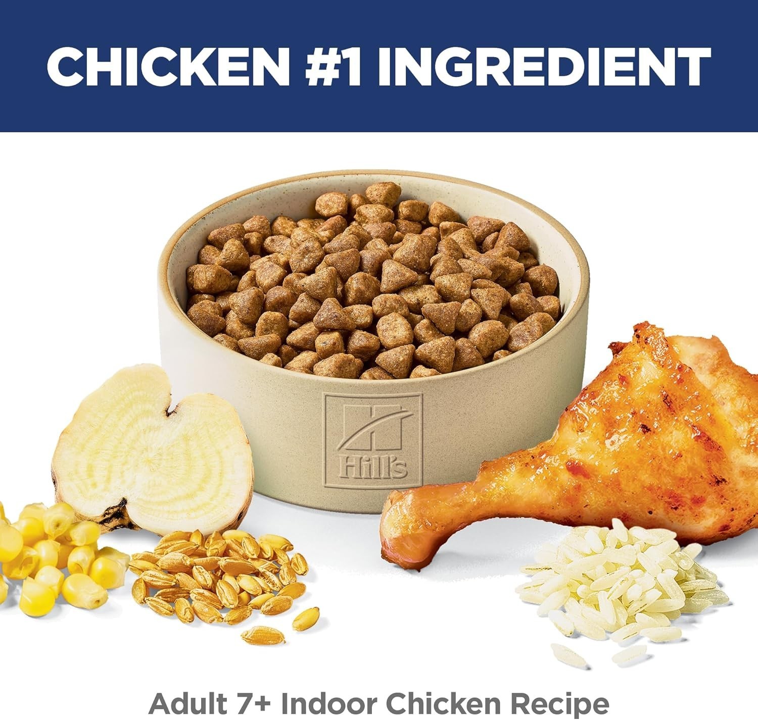 Hill’s Science Diet Adult 7+ Indoor Dry Cat Food, Chicken, 15.5 lb. Bag