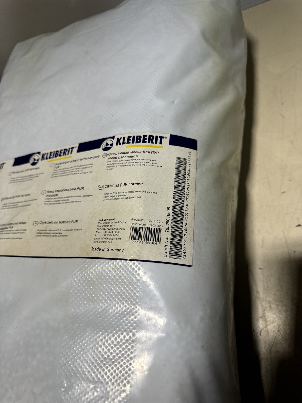 Kleiberit 761.7 Cleaner For PUR Hotmelt Adhesive Applications 20kg *NEW*