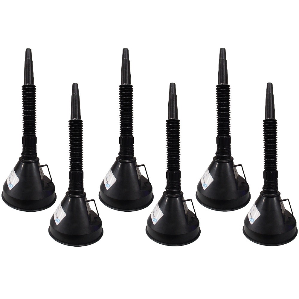 Six New 6″ Diameter Funnels w/ Inside Screen and Bendable & Detachable Hose
