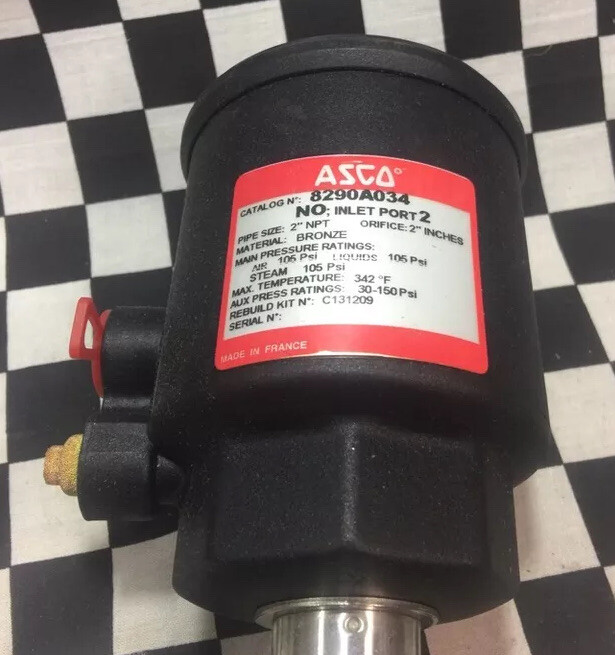 Asco Solenoid Valve Angle Body 2″, 8290A034, LOT OF 2, Shipsameday