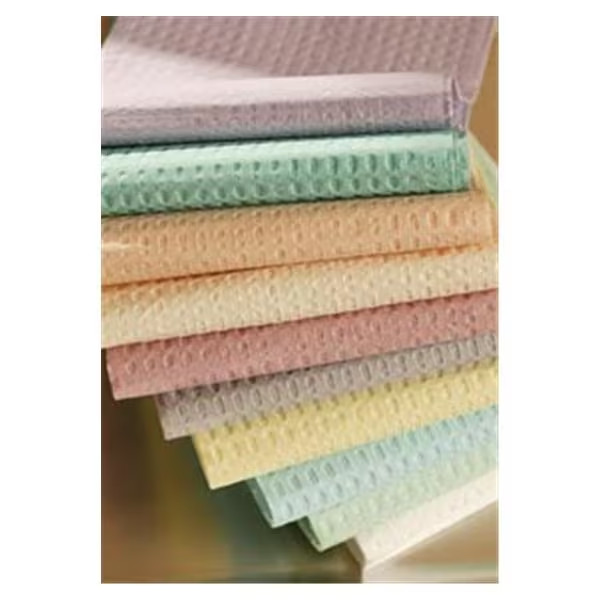 TIDI 2Ply Tissue Poly Patient Towels Napkins Bibs White 17″x18″ 500/Case 917471