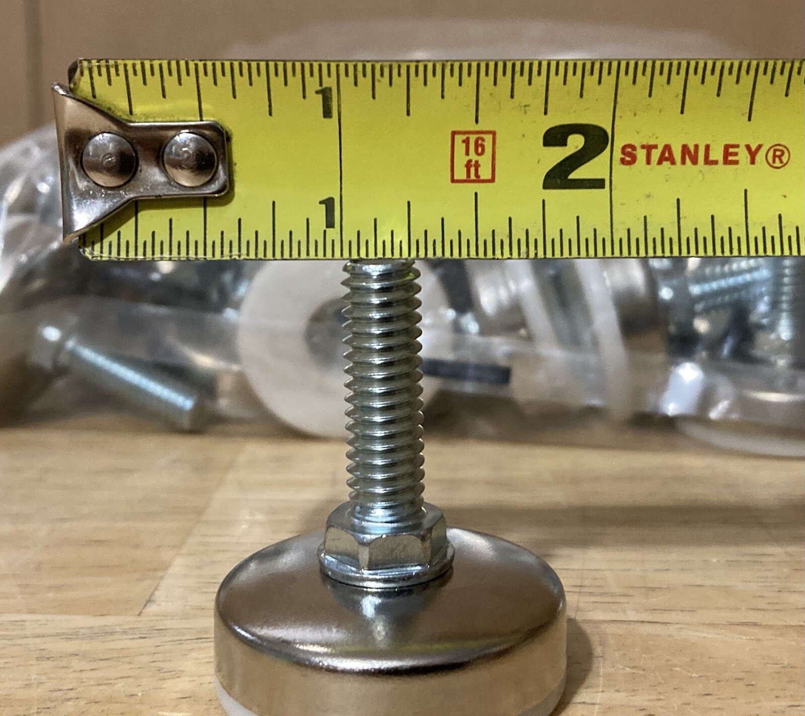 Adjustable Leveling Foot Threaded Feet 1.75” x 1/4” Thread (1” Thread) 50 Pack