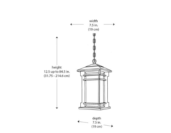 H D Oil Rubbed Bronze Outdoor Integrated LED Hanging Pendant Light