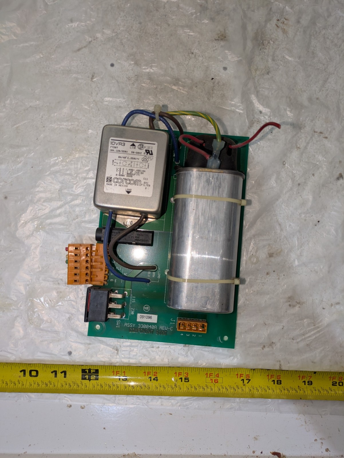 VAN DORN 330074 REV C PC330-074 REV C CORCOM 10VR3 10A 120/250V 50-60HZ
