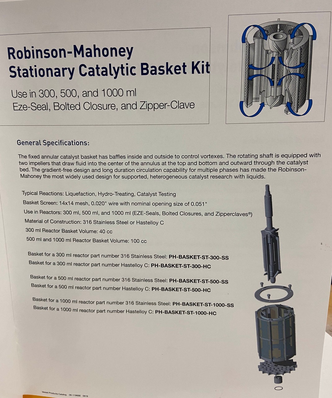 Autoclave Engineers Robinson-Mahoney Stationary Catalyst Basket Reactor