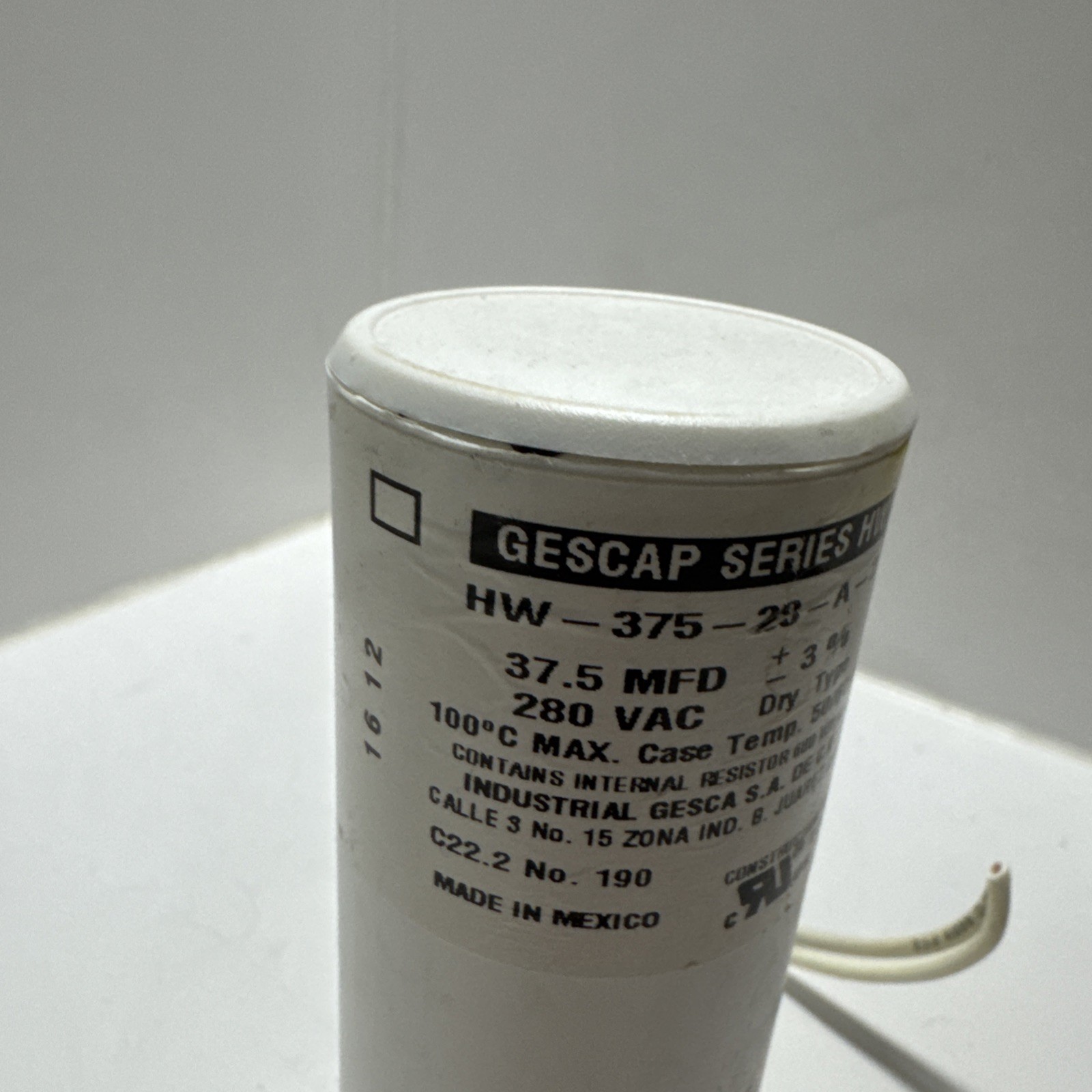 GesCap Series HW HW-375-28-A-2 37.5MFD 280VAC Capacitor *FREE SHIPPING*