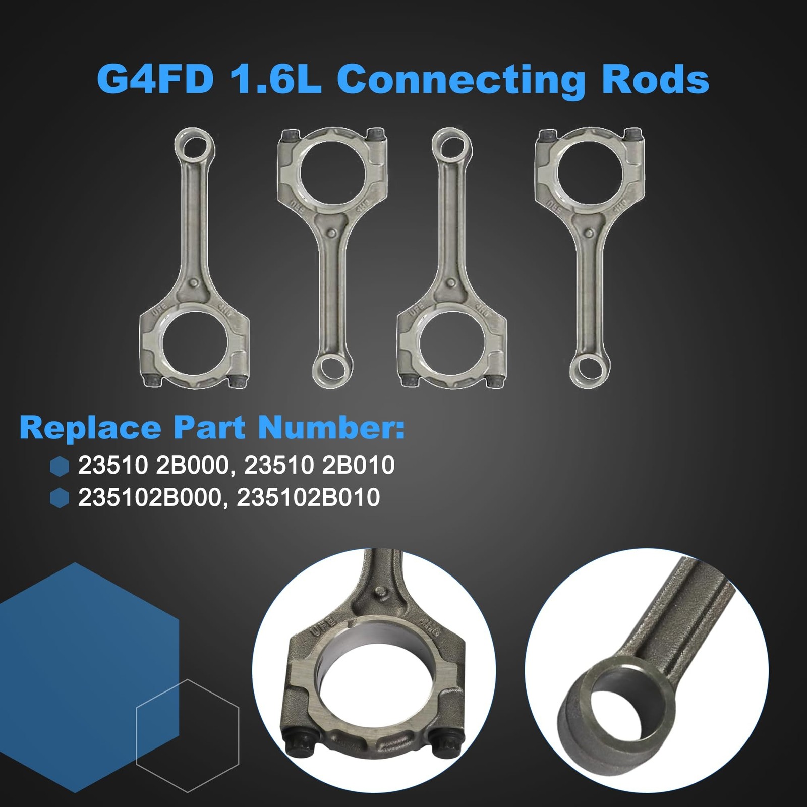 G4FD 1.6 Engine Overhaul Rebuild Kit & Crankshaft Kit with Piston Con-rod Fit…
