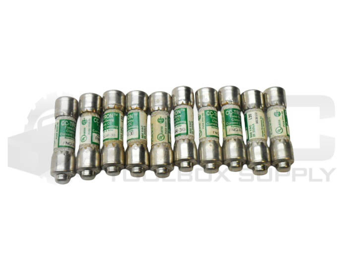 LOT OF 10 BUSSMANN FNQ-R-30 CC-TRON FUSE 30A 600VAC