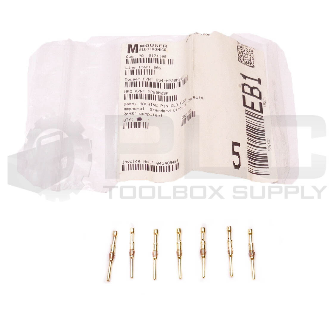 BAG OF 7 NEW MOUSER ELECTRONICS MP20M23F GOLD MACHINE PIN CONTACTS