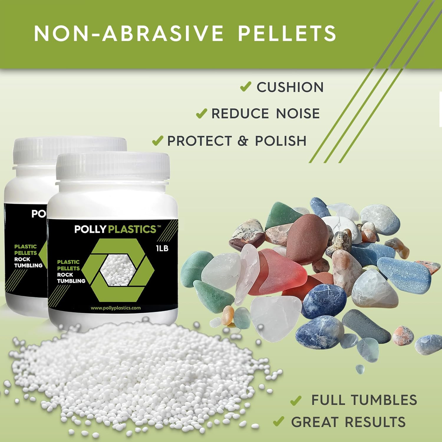 Polypropylene Plastic Poly Pellets – 2 Lb Rock Tumbling Media for Enhanced Tumbl