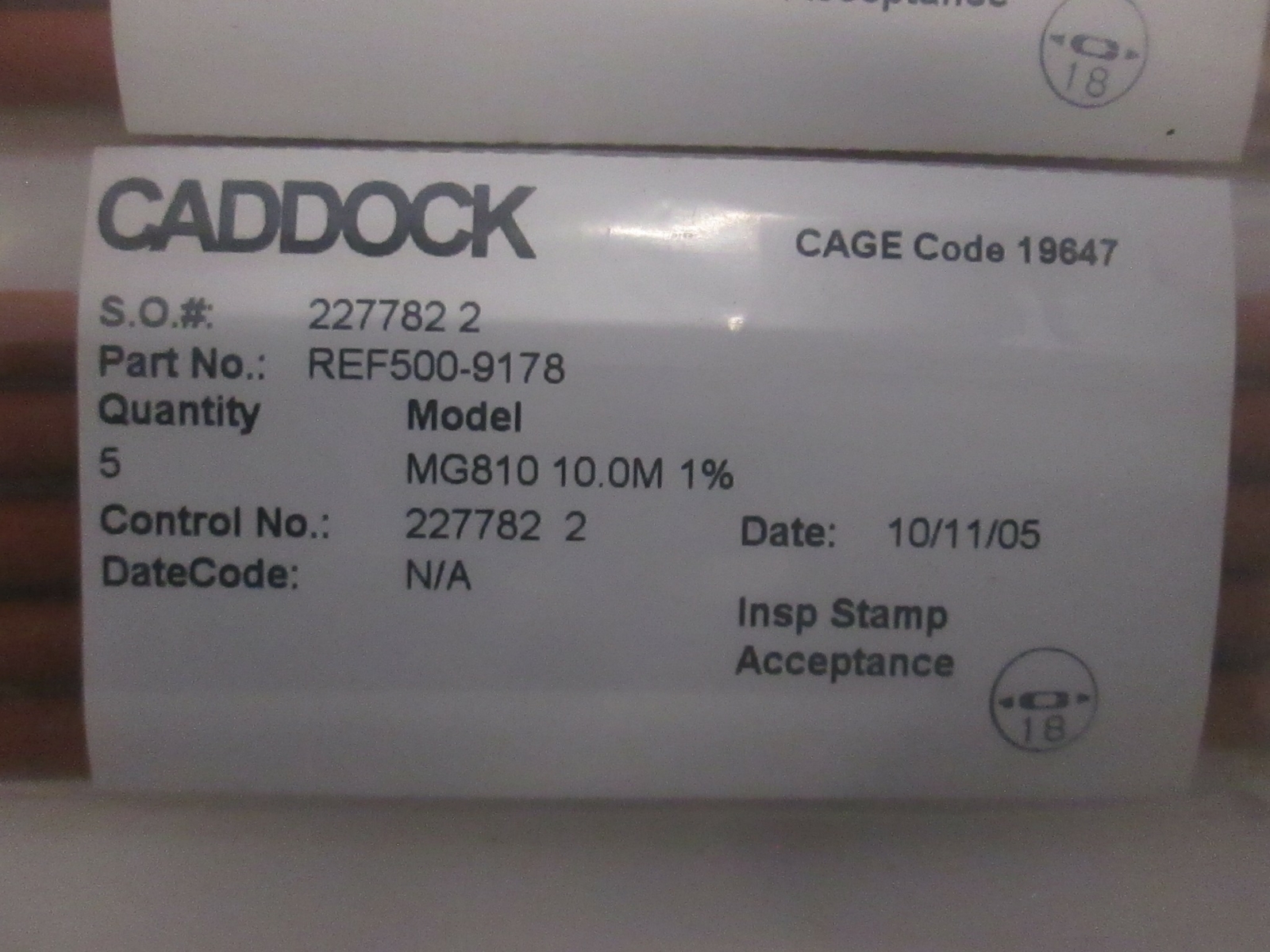 Caddock, High Voltage Resistors, MG810, New, Lot of 25