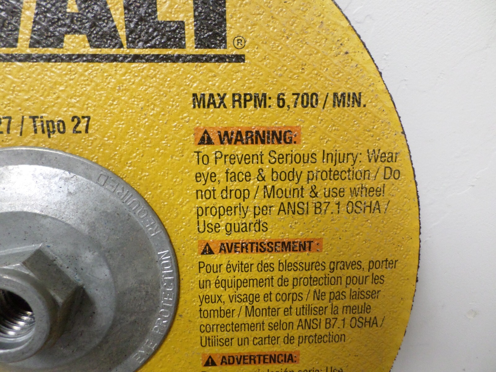 2 – DeWalt DW4753 Type 27 Metal Cutting Grinding Wheels A24R-BF 9 x 1/8 x 5/8-11