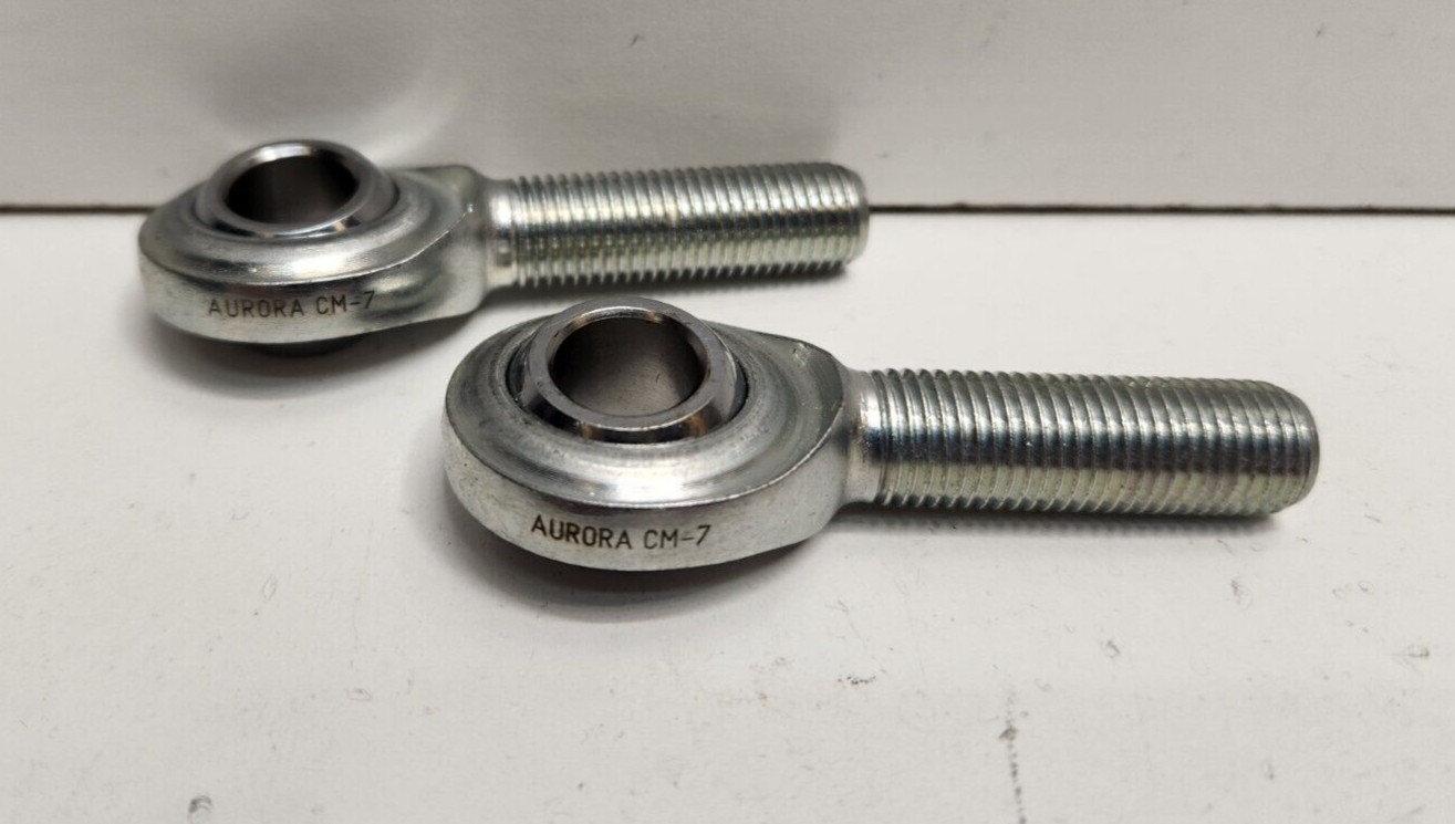 LOT OF 2 NEW OLD STOCK! AURORA 7/16″ BORE X 7/16-20 MALE ROD ENDS CM-7